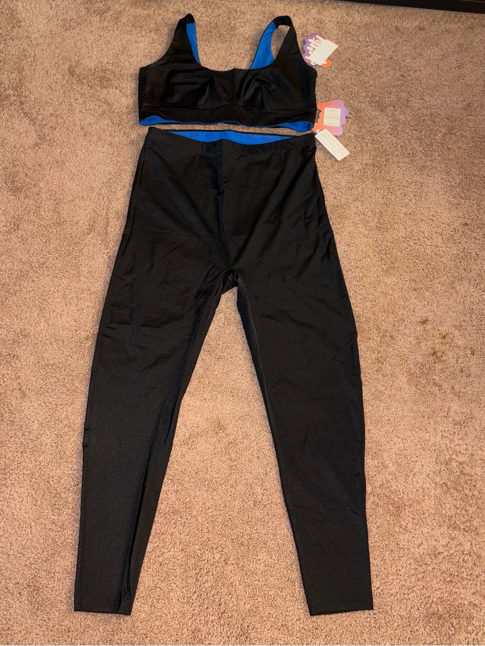 Yitty High-Waist Leggings with Blue Trim